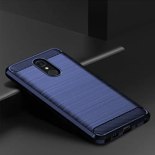 Miniatura 2 de Asuwish Funda para LG Stylo 4 con protector de pantalla de vidrio templado y accesorios para celular, funda delgada y suave de goma de silicona Azul