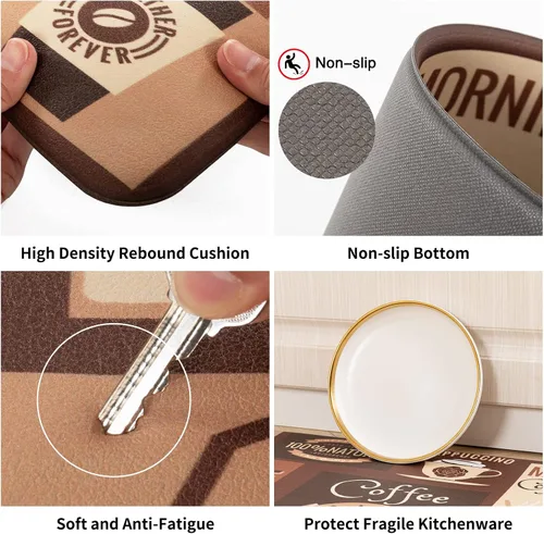 Miniatura 5 de Asrug Alfombrillas de cocina cómodas, antifatiga, para escritorio de pie, ergonómicas, impermeables, resistentes a las manchas, antideslizantes