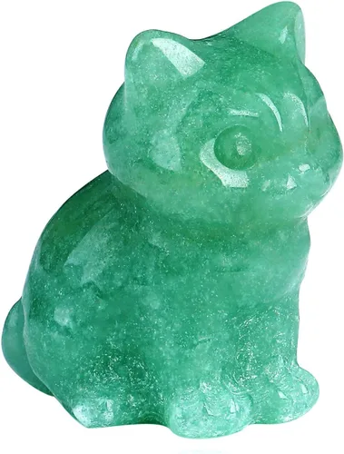Miniatura 26 de QINJIEJIE Gato de Cristal de Obsidiana Negra de 2 Pulgadas, Piedras Preciosas de Gato Negro, Decoraciones de Estatua de Piedra Curativa, Lindas
