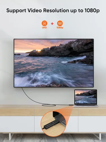 Miniatura 4 de CableCreation Adaptador activo DisplayPort a HDMI, adaptador DP a HDMI chapado en oro de 1080P (hombre a hembra) de 1.3 V, puerto de pantalla