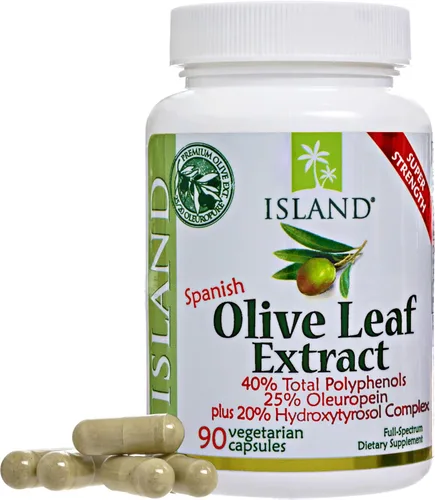 Miniatura 7 de Extracto real de hoja de olivo europeo super fuerte, 25% oleuropein, 0,018 oz, 90 cápsulas, más complejo hidroxitirosol. Fuerza profesional por