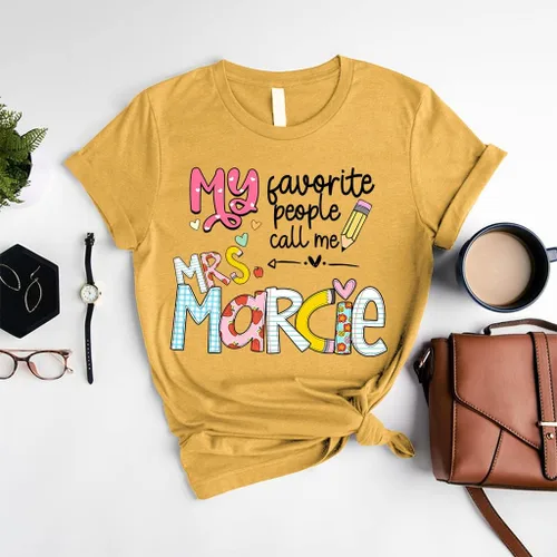 Miniatura 5 de Nazenti - Regalos personalizados para profesores, My Favorite People Call, camisa para profesor, bonita camiseta para profesores, idea de regalo