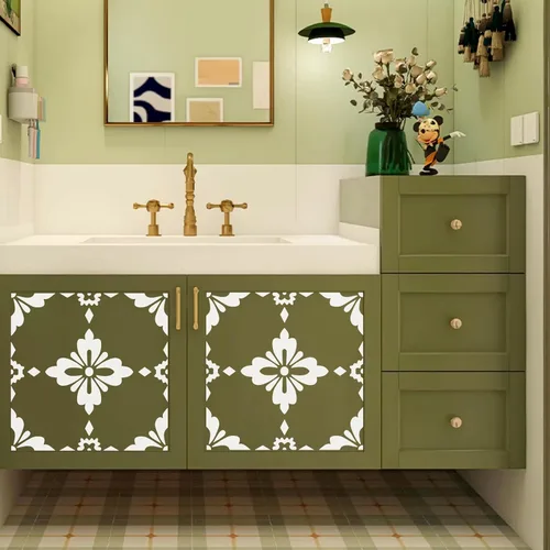 Miniatura 6 de Plantilla de azulejos reutilizables de 12 x 12 pulgadas, plantilla de mandala grande para pintar pisos, azulejos, hormigón, patio, pasarela, porche
