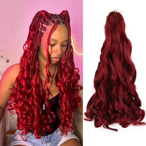 Miniatura 23 de Cabello rizado francés trenzado de 10 pulgadas, color 4, cabello rizado preestirado, 8 paquetes de trenzas de ganchillo de rizo francés para trenzas