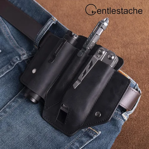 Miniatura 2 de Gentlestache Funda multiherramienta para cinturón, bolsa multiherramienta, soporte de cinturón de cuero para multiherramienta EDC organizador