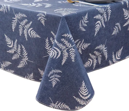 Miniatura 20 de Pioggia Mantel de vinilo con parte trasera de franela, impermeable, a prueba de aceite, mantel de PVC, cubierta de mesa de plástico lavable a prueba