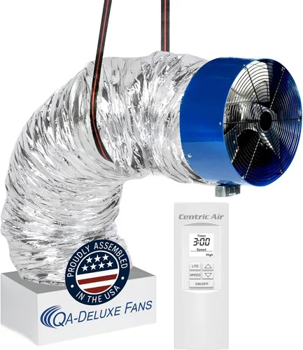 Miniatura 7 de QA-Deluxe 3300 incluye control remoto de una sola velocidad Plug & Play con temporizador Amortiguador aislado R-5 Ventilador para toda la casa
