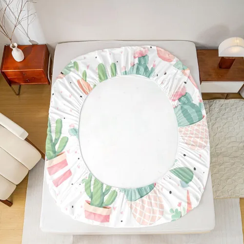 Miniatura 3 de Feelyou - Juego de sábanas con diseño de árbol de la vida, sábana bajera ajustable con ramas de temática natural, juego de ropa de cama, flores