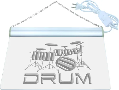 Miniatura 2 de ADVPRO J551-b Band Room Drum Rock n Roll - Letrero de luz de neón