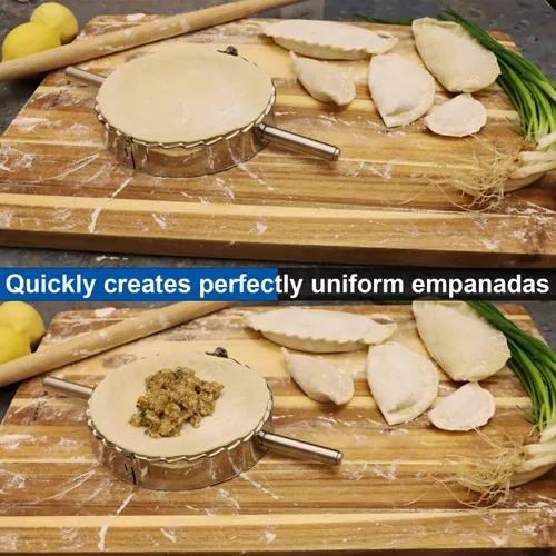 Miniatura 5 de KAYCROWN Empanada Maker - Prensa para hacer albóndigas de acero inoxidable, juego de moldes de bola de masa 2 en 1 para ravioles, pierogi