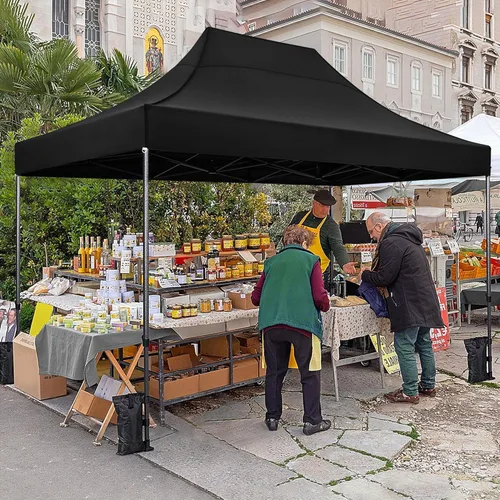 Miniatura 2 de Yaheetech - Tienda de campaña desplegable resistente, refugio comercial instantáneo de 10 x 15, toldo ajustable al aire libre con bolsa con ruedas
