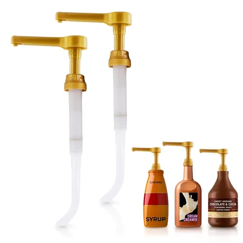 Miniatura 12 de Dispensador de jarabe de café, 4 unidades, funciona como bomba de jarabe delgada y Torani, se adapta a varias botellas de 25.4 onzas, dispensación