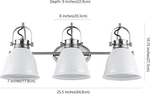 Miniatura 3 de JONATHAN Y JYL1116B Phineas - Bombillas LED de hierro bohemio de 25.5 pulgadas con 3 luces LED de vanidad costeras transicionales 2700K 40W