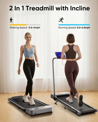 Miniatura 2 de Acezoe Walking pad Treadmill with Incline & Handle Bar, Folding Treadmill for Home Small Spaces, Compact Portable Under Desk Treadmill,Dual LED