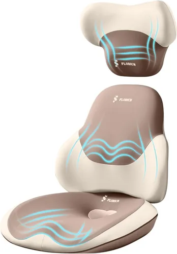 Miniatura 19 de FLORICH Cojín de Asiento con Soporte Lumbar para Silla de Oficina, Soporte de Respaldo Inferior del Automóvil, Almohada Ergonómica para Silla de Gris