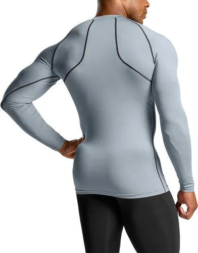 Miniatura 4 de ATHLIO - Paquete de 1 o 3camisetas de compresión de manga larga con FPU 50+ para hombre, camiseta de protección para deportes acuáticos