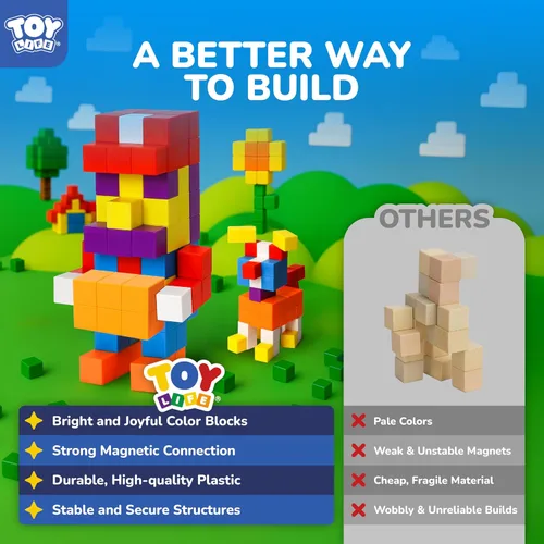 Miniatura 5 de TOY Life 36 piezas de bloques magnéticos para niños de 4 a 8 años, bloques de construcción magnéticos para niños pequeños de 3 a 5 años, juguetes