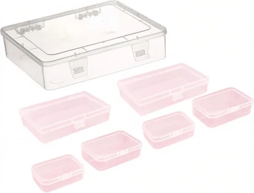 Miniatura 7 de Goodma Caja organizadora rectangular de plástico transparente con tapas con bisagras para objetos pequeños y otros proyectos de manualidades