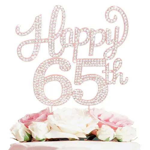 Miniatura 19 de LASKYER Decoración de feliz cumpleaños número 10, decoración de pastel de diamantes de imitación dorados de 10º cumpleaños – Letrero de metal