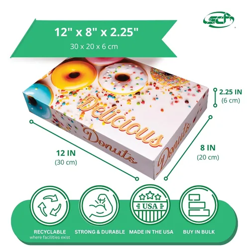 Miniatura 2 de Southern Champion Tray 12123 Caja de donas impresa para panadería, deliciosa impresa, productos horneados, fiestas, cumpleaños, celebraciones