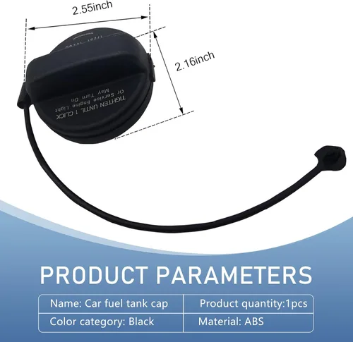 Miniatura 2 de 1 tapa de tanque de combustible para automóvil, tapón de tanque de combustible sellado de plástico ABS a prueba de óxido con cuerda antipérdida