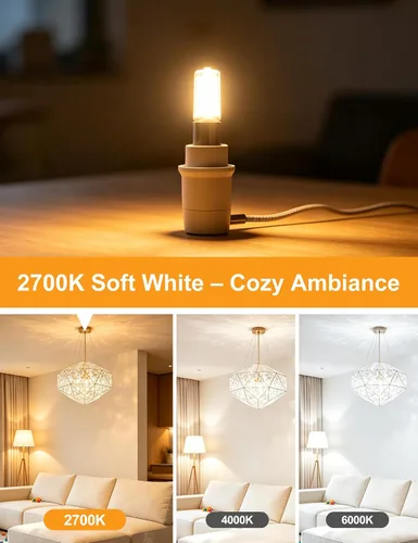 Miniatura 6 de BAOMING Bombilla LED G9 regulable de 4 W, equivalente a halógeno T4 G9 de 40 W, 2700 K blanco cálido suave, 120 V sin parpadeo, iluminación de araña
