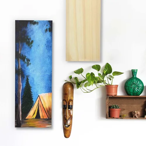 Miniatura 8 de Falling in Art Kit de paneles de madera de abedul sin terminar para pintura, lienzo de madera, paquete de 4 unidades de 4 x 12 pulgadas de estudio