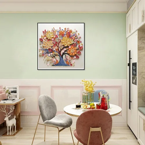 Miniatura 2 de SJUTOUCI Kits de pintura de diamantes para adultos, árbol de la vida 5D con forma especial de diamantes de imitación para principiantes, diamantes