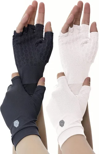 Miniatura 21 de Guantes sin dedos SPF para hombre y mujer, guantes de conducción unisex con protección solar UPF 50+ con gel de silicona