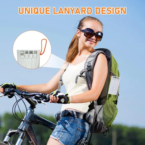 Miniatura 5 de Cargador portátil con cables integrados, banco de energía Mandarooker de 10000 mAh con lámpara LED, carga rápida, USB C, batería externa, cargador
