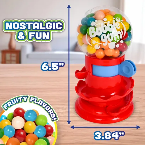 Miniatura 2 de Máquina de chicles Toymendous para niños con chicles - Dispensador de mini dulces de goma de mascar Alhóndiga para niños - Reciba colores rojo