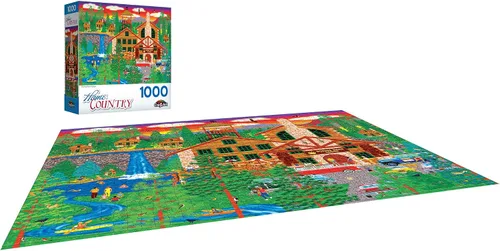 Miniatura 3 de RoseArt - Home Country - Dozing Bear Lodge - Rompecabezas de 1000 piezas para adultos
