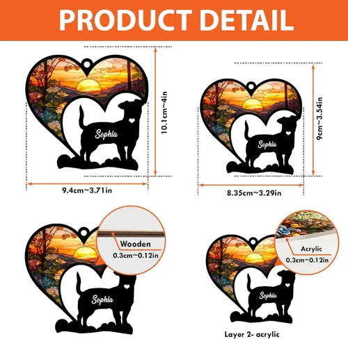 Miniatura 6 de Nazenti Atrapasoles conmemorativo personalizado para perros, adorno personalizado para perros, adorno conmemorativo para perros, pérdida de perros
