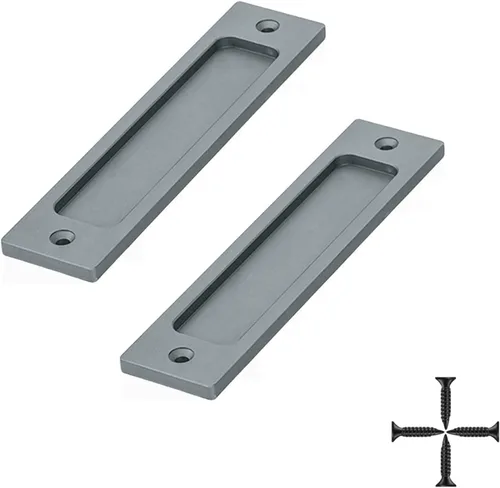 Miniatura 8 de Paquete de 2 manijas de puerta de granero, tirador de puerta empotrado de 6 pulgadas, manijas de puerta empotradas, tirador de dedo para puerta