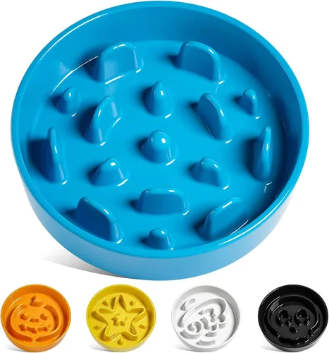Miniatura 10 de LE TAUCI Cuencos para perros de cerámica de alimentación lenta, cuenco de alimentación lenta de 1.5 tazas para razas pequeñas y medianas, cuenco