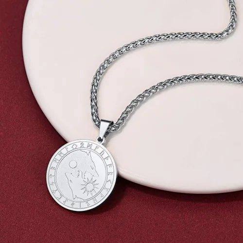 Miniatura 8 de FaithHeart Collar con colgante de lobo vikingo nórdico para hombres y mujeres, acero inoxidable, chapado en oro de 18 quilates, joyería con embalaje
