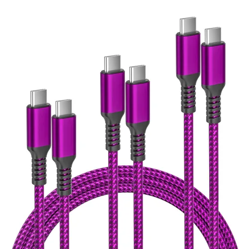 Miniatura 18 de Cable de carga USB tipo C, paquete de 3, (1.5/3.3/6.6 pies), de nailon, para Samsung Galaxy Fold Note 9, 8, S10, S9, S8, S10E, 10, 10E, Plus, S20
