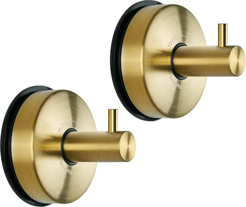 Miniatura 12 de YOHOM Ganchos de ventosa para ducha, toallero dorado de acero inoxidable al vacío para baño, gancho de ducha con succión, toallero de cocina, 4