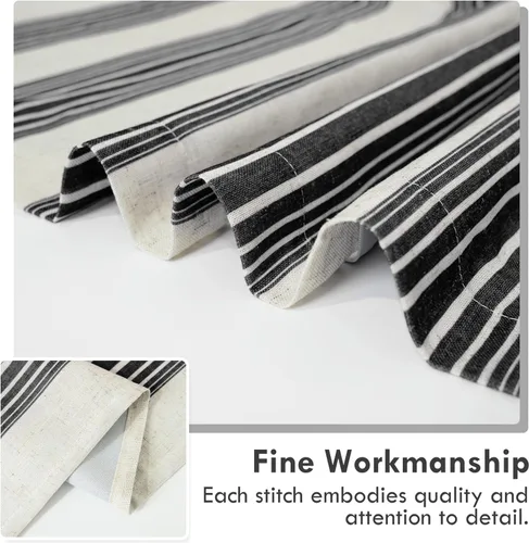 Miniatura 8 de DriftAway Chris Linen - Cortinas opacas con capa térmica y reductora de sonido, 63 pulgadas de largo para dormitorio, cortinas estampadas a rayas