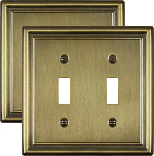 Miniatura 22 de Paquete de 2 placas decorativas de pared, placa de cubierta de toma de corriente eléctrica de níquel satinado para receptáculo, interruptor