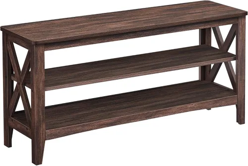 Miniatura 10 de VASAGLE, Banco de almacenamiento para entrada, estante para zapatos de 2 niveles, 11.8 x 39.4 x 18.9 pulgadas, soporta hasta 600 libras