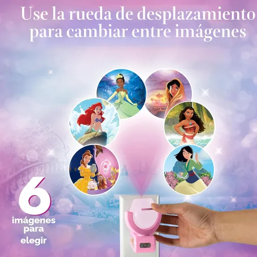 Miniatura 4 de Projectables Disney Princess - Luz nocturna LED para niños, proyector, enchufe, sensor del atardecer al amanecer, Belle, Jasmine, Ariel, Moana