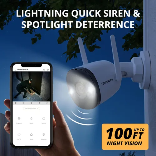Miniatura 6 de Defender AI Powered 4K Guard Pro 8MP WiFi 6, cámara de seguridad inalámbrica de alimentación enchufable para exteriores, con detección humana