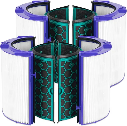 Paquete de 2 filtros TP04 de repuesto compatibles con purificador de aire Dyson TP04 / HP04 / DP04, filtro de carbono de alta eficiencia de vidrio