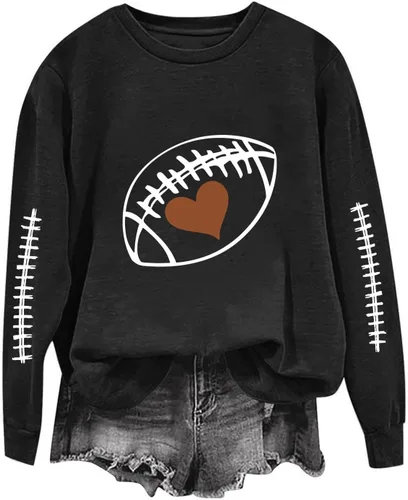 Miniatura 13 de Women's Oversized Sweatshirt, Long Sleeve Sweatshirts Crewneck Printed Pullover Tops, S-3XL