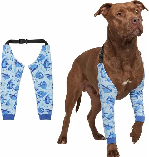 Miniatura 10 de LovinPet Protector de Codo para Perro Manga de Codo Anti-Lamido, Ajustable, Cómodo y Duradero Protector de Pata Delantera para Perros Medianos a