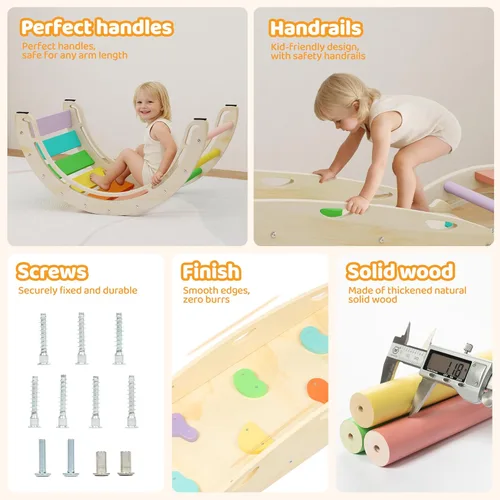 Miniatura 3 de Pikler - Juego de triángulos plegables 7 en 1, juguetes de escalada para niños pequeños, patio de juegos interior para niños, juego de escalada