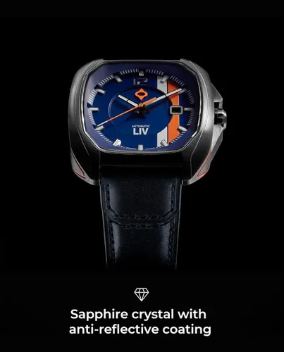Miniatura 4 de LIV Rebel-AR Swiss Automatic Elaboré Grade 26-Jewel Movement - 420 mm Rectangular Curved Case- IP Surgical Grade 316L Stainless Steel-Multi-Layer
