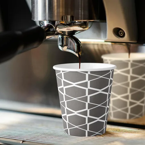 Miniatura 4 de JOLLY PARTY [100 Sets] Tazas de papel para café de 10 onzas, tazas de café desechables con tapas, fundas y popotes, tazas para bebidas