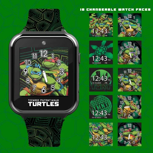 Miniatura 3 de Teenage Mutant Ninja Turtles - Reloj inteligente para niños con cámara selfie, grabadora de video, juegos, cronómetro, alarma, calculadora
